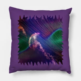 Jellyfish in Roaring Waves of Blur Pillow