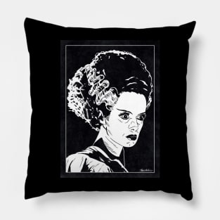 BRIDE OF FRANKENSTEIN (Black and White) Pillow