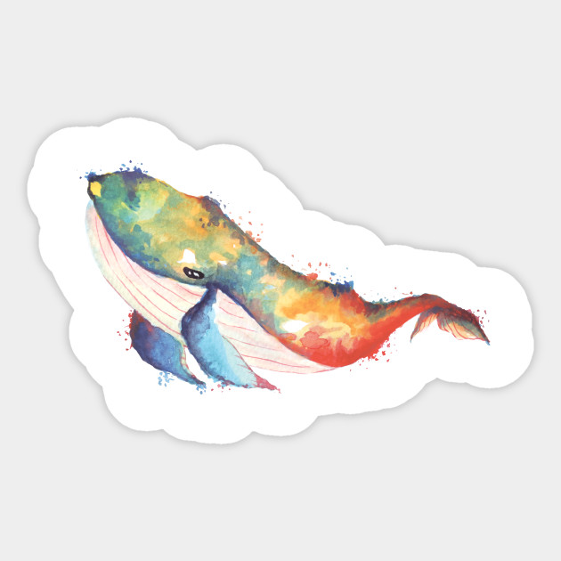 Whale Painted With Watercolor Whale Painting Watercolor
