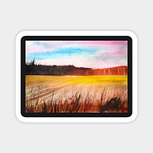 Field Landscape Watercolor Magnet