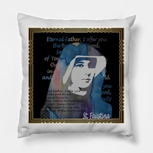 St Faustina Kowalska Great Love Catholic Quote Divine Mercy Pillow