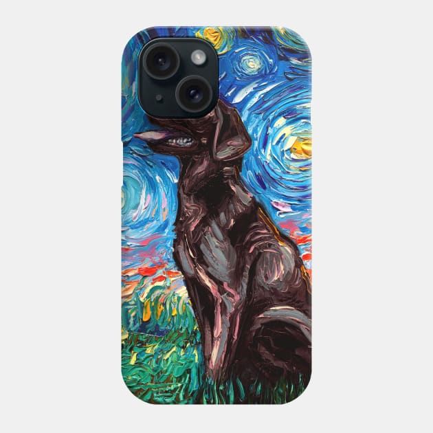 Chocolate Labrador Night Phone Case by sagittariusgallery