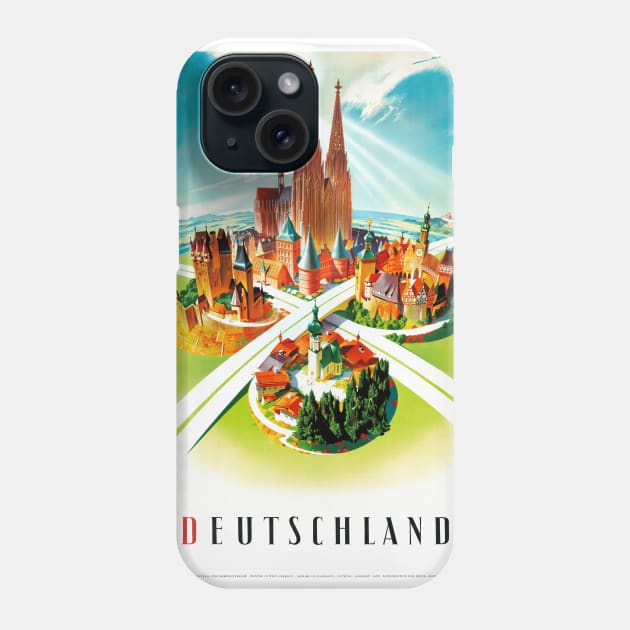 Vintage Travel Poster Germany Churches Castles and Cathedrals Phone Case by vintagetreasure