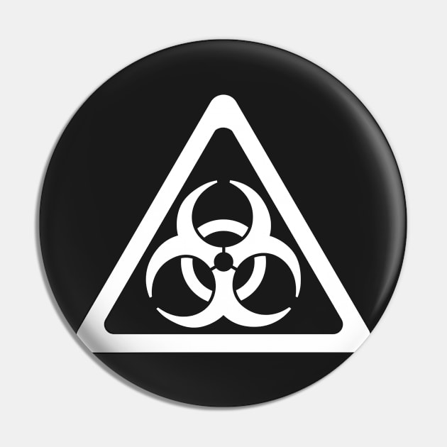 Biohazard Symbol Warning Sign - Triangular Pin by ScienceCorner