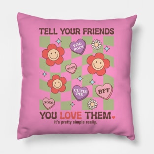Tell Your Friends You Love Them. XOXO BFF You Rock Cutie Pie Valentines Day Pillow