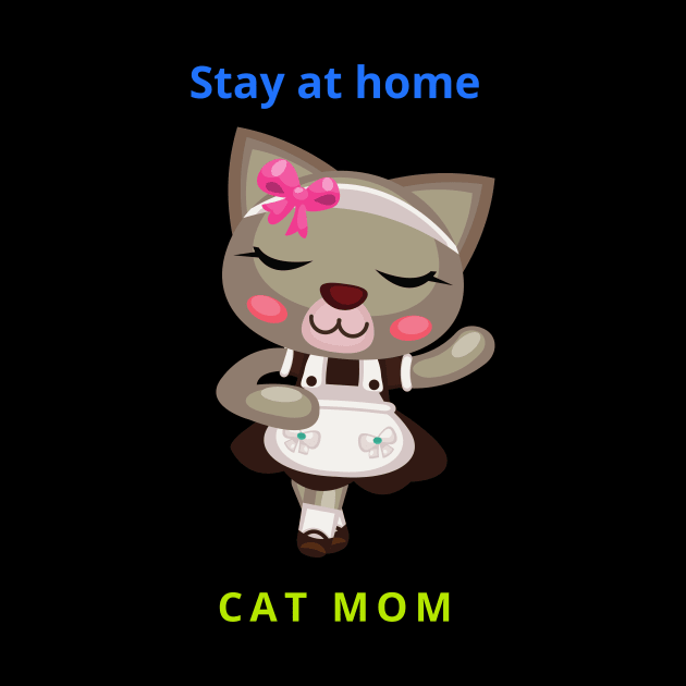 stay at home cat mom t-shirt by MariaB