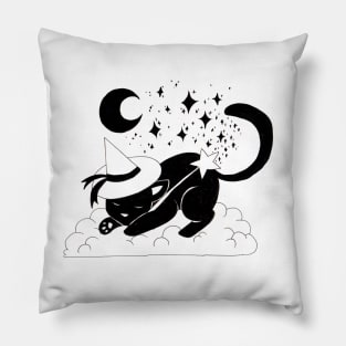 Sleepy Wizard Kitty Pillow