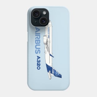 Airbus A320 Illustration With Sharklet Wingtips Phone Case