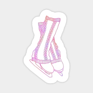 Ice skates and legwarmers (pink watercolour figure skating) Magnet