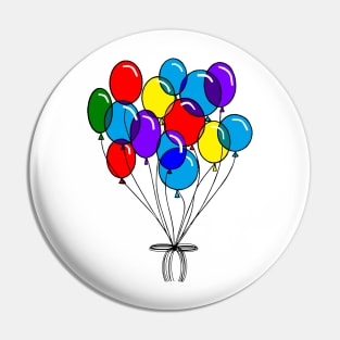 Many Colored Balloons Pin