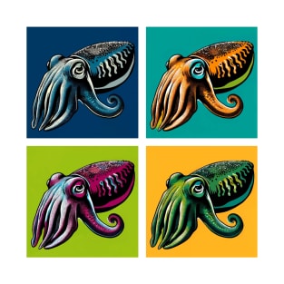 Pop Cuttlefish Sponge Art - Cool Underwater T-Shirt