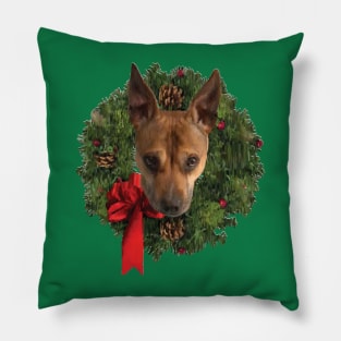 Pitbull Holiday Wreath Pillow