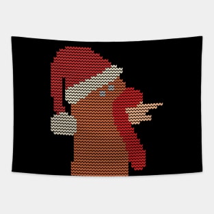 Ugly Christmas Sweater Knitted Thanksgiving Turkey Christmas Santa Hat Tapestry