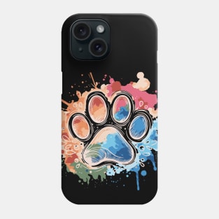 Dog paw print mono line pet footprint minimal design, paw print master, unconditional, love, minimal style, pet lovers, animal lovers, dog lovers Phone Case