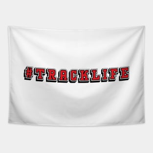 #Track Life Block Letters Tapestry