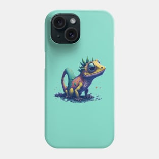 Gamer's Perfect Illustration - Cute Colorful Gekko Phone Case