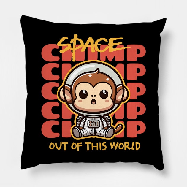 Space monkey Astronaut chimp Pillow by Create Magnus