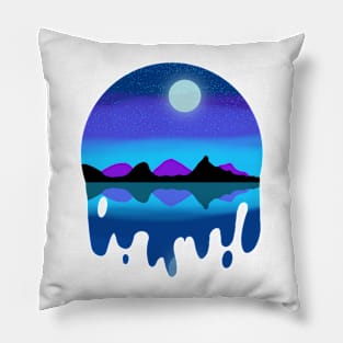 Night Landscape Lake Pillow