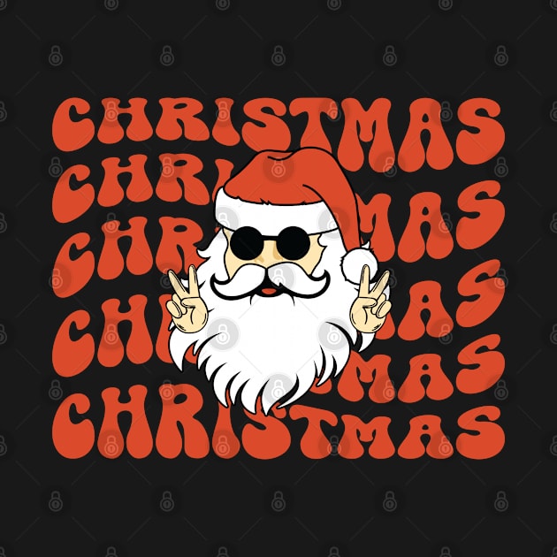 Cool Christmas Vibes Santa Clause Retro Xmas by BadDesignCo