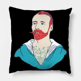 Retro Tattooed Sailor Pillow