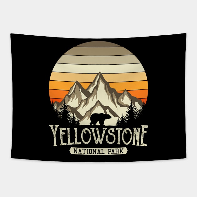 Yellowstone National Park Hiking Gift Tapestry by Delightful Designs