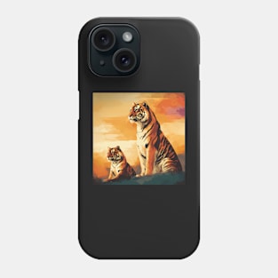 Two Tigers Sitting Together Phone Case