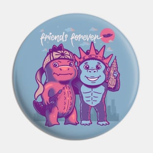 Godzilla King Kong Friends Forever Pin