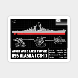 USS ALASKA DIAGRAM Magnet