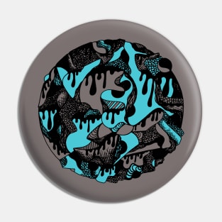Blue Grey Circle of Drip Pin