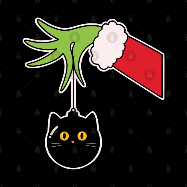 Grinch’s Hand Holding a Cat Ball - Funny T-shirt for Christmas by Nine Tailed Cat
