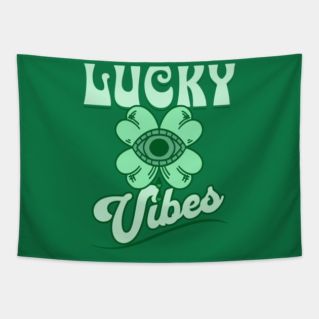 St. Patrick's Day Retro Lucky Vibes Tapestry by Curio Pop Relics