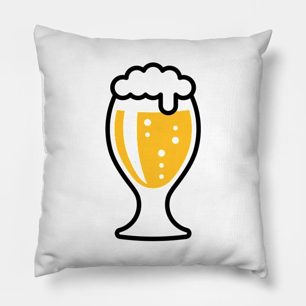 Pilsner Glass Bulgy (Beer Drinker / Pils / 2C) Pillow by MrFaulbaum