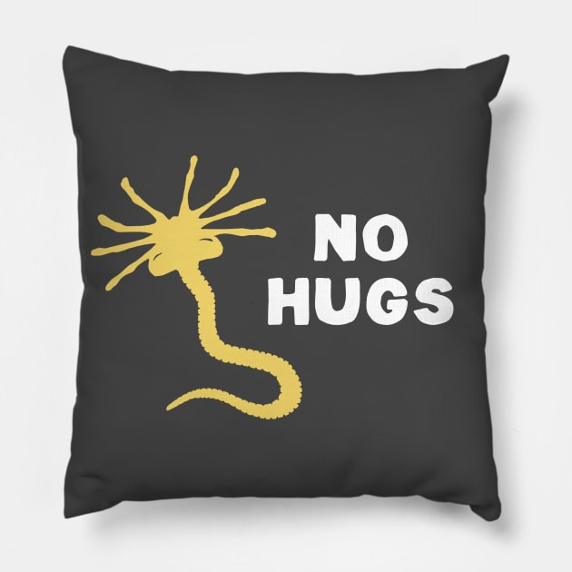 No (Face) Hugs Pillow by NinthStreetShirts