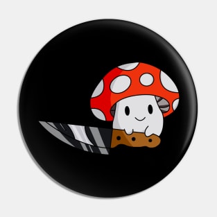 Fantastic mushroom with knife Pin