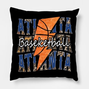 Graphic Basketball Atlanta Proud Name Vintage Pillow