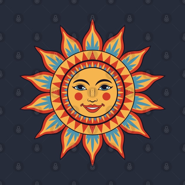 Decorative sun with female face by AnnArtshock