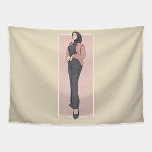 Girl In Black Pants Tapestry