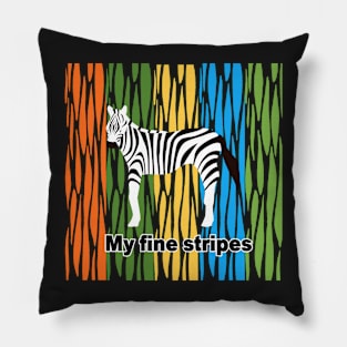 fine stripes,zebra,RAINBOW Pillow