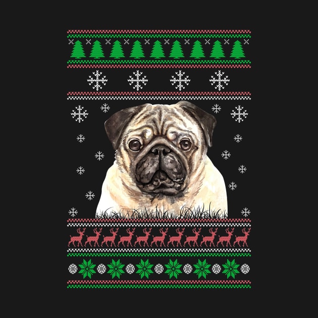 Pug Ugly Christmas Sweater Funny Dog Lover Owner Gifts by nzbworld