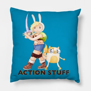 Action Stuff!! Fionna and Cake / Adventure Time fan art Pillow