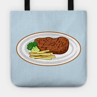 Steak cartoon illustration Tote