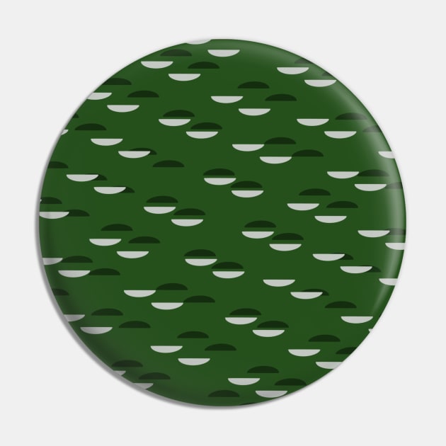 Green Mid Century Modern Semi-Circle Design Pin by Obstinate and Literate