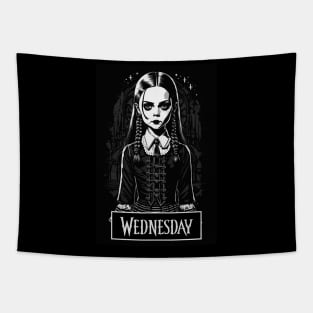 Wednesday Goth Portrait Tapestry