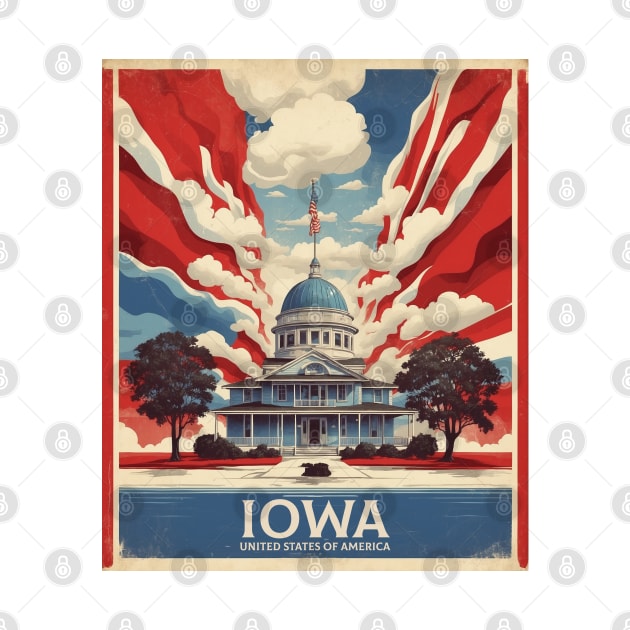 Iowa United States of America Tourism Vintage Poster by TravelersGems