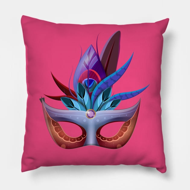 Venice Carnival Pillow by CatCoconut-Art