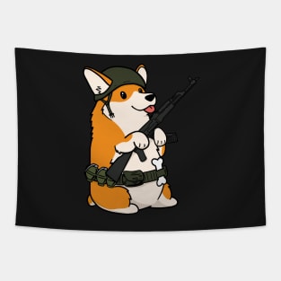 cute soldier war corgi Tapestry