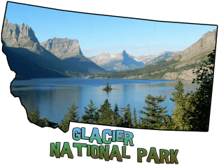 Montana State Outline (Glacier National Park) Magnet