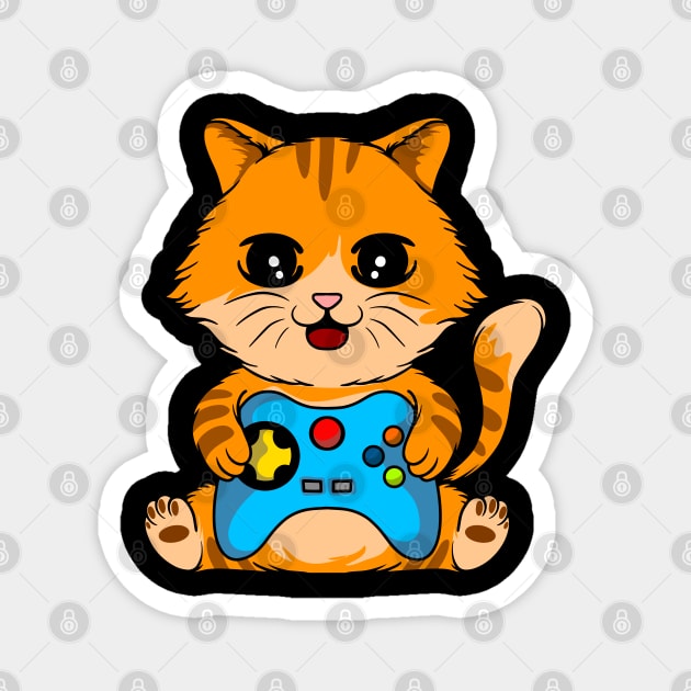 Gaming Whiskers: Cat-Inspired Video Game Controller Magnet by Hashed Art