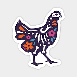 Colorful Day of the Dead Chicken | Dia de los Muertos Animals Magnet