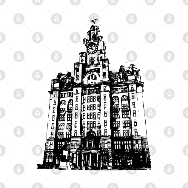 Liverpool Liver Building Vector by tribbledesign